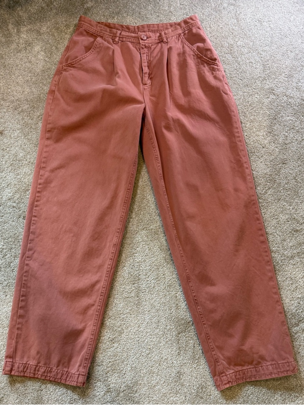 Free People Straight Leg Pants Size 8 Terracotta Pink High Rise 30” Inseam
